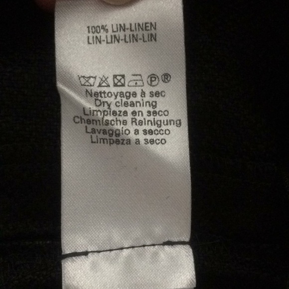 Longchamp black high rise crop coated linen pants - Picture 5 of 7